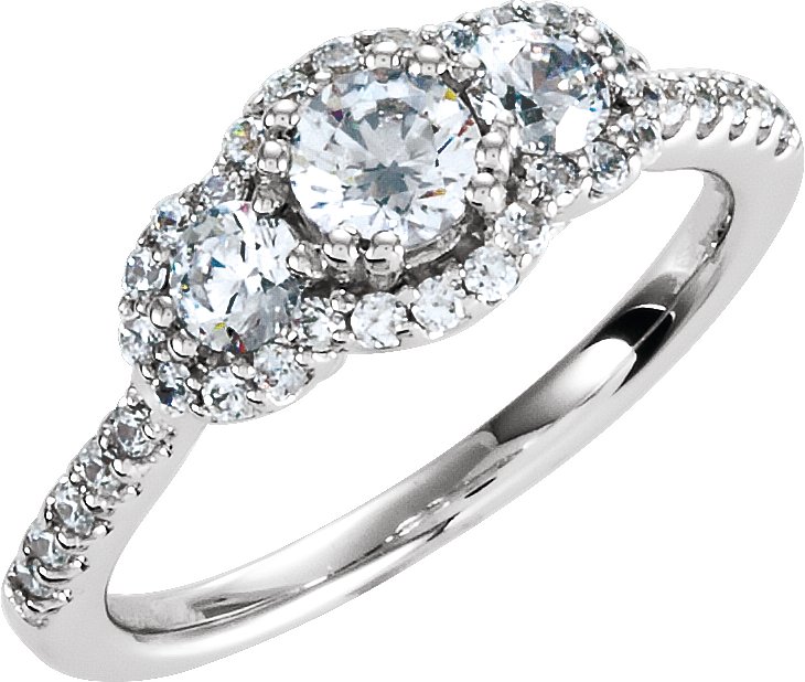 Cubic Zirconia Engagement Ring - Silver 8