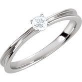 Sterling Silver Imitation White Cubic Zirconia Solitaire Ring