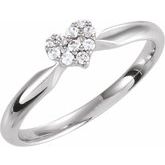 Sterling Silver Imitation White Cubic Zirconia Pavé Heart Ring