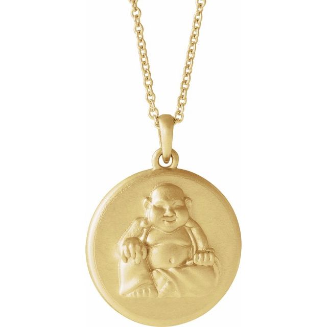 14K Yellow Buddha 16-18" Necklace  