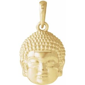 14K Yellow 14.7x10.5 mm Meditation Buddha Pendant