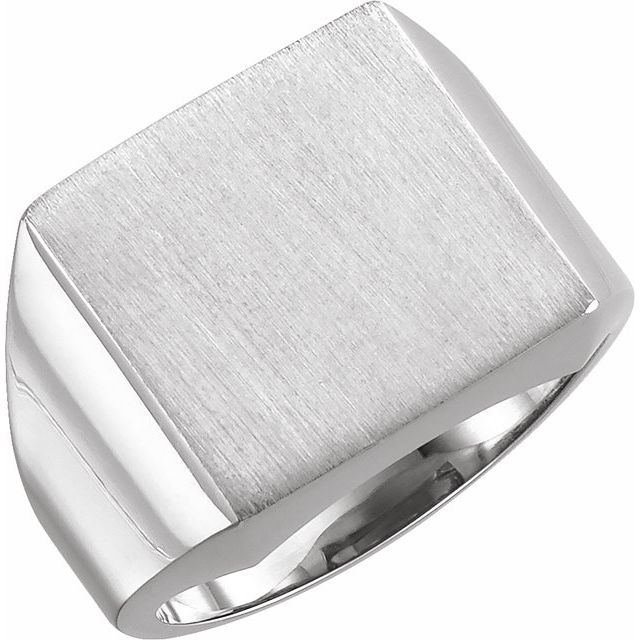 Sterling Silver 12 mm Square Signet Ring