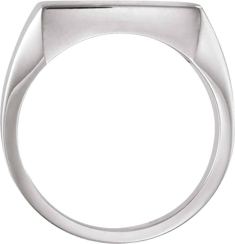 14K White 14 mm Square Signet Ring