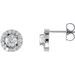 14K White 7/8 CTW Natural Diamond Halo-Style Earrings