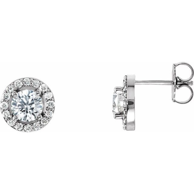 Platinum 1 1/4 CTW Natural Diamond Halo-Style Earrings         