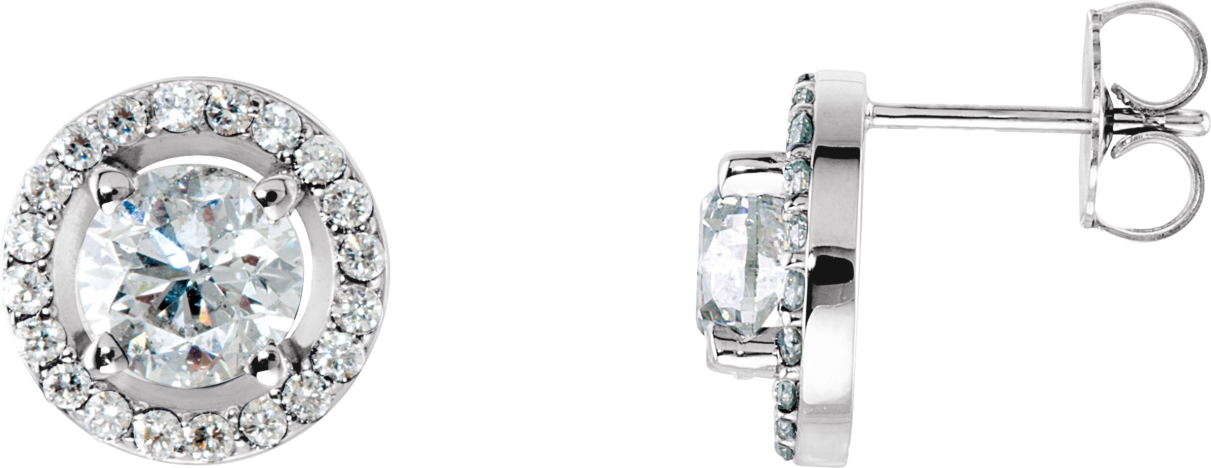 Diamond Halo-Styled Earrings or Mounting