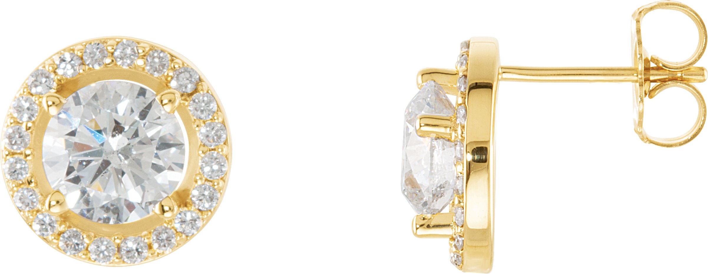 Diamond Fashion | Round Halo-Style Earrings