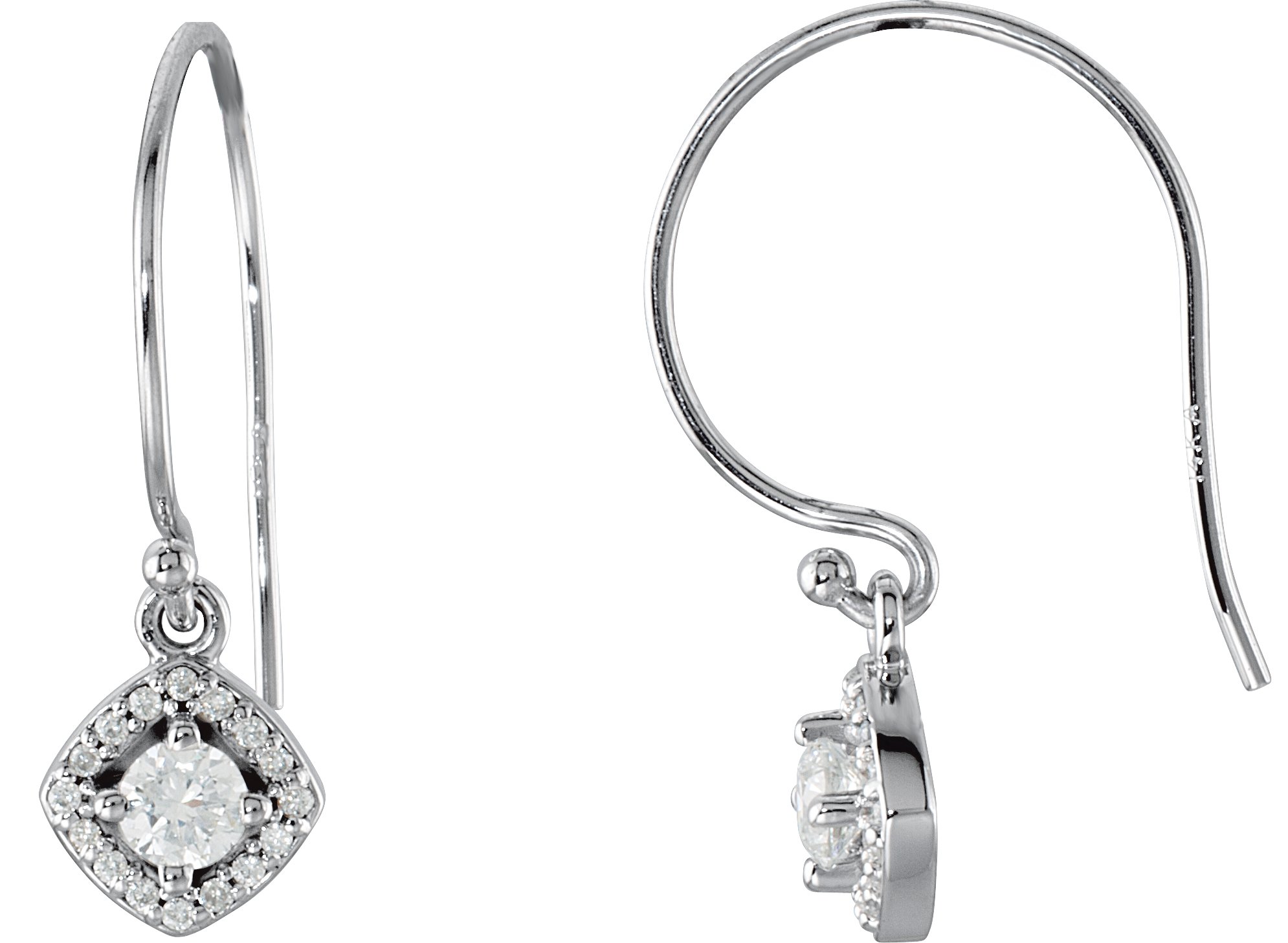 14K White 3/8 CTW Natural Diamond Earrings