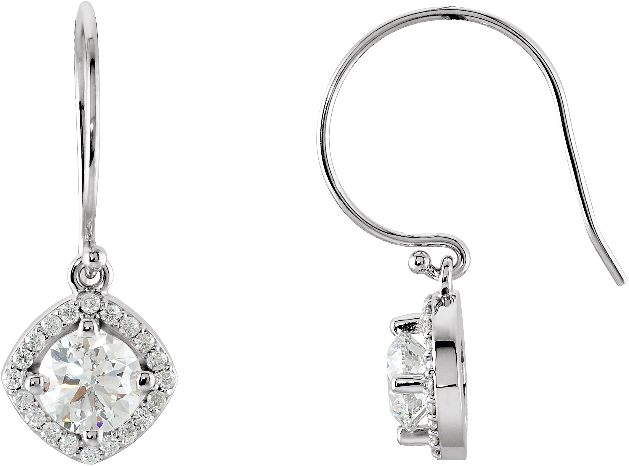 14K White 1 .75 CTW Diamond Earrings Ref. 3385224