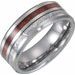 Tungsten Band with Imitation Meteorite & Acacia Wood Inlay Size 10  