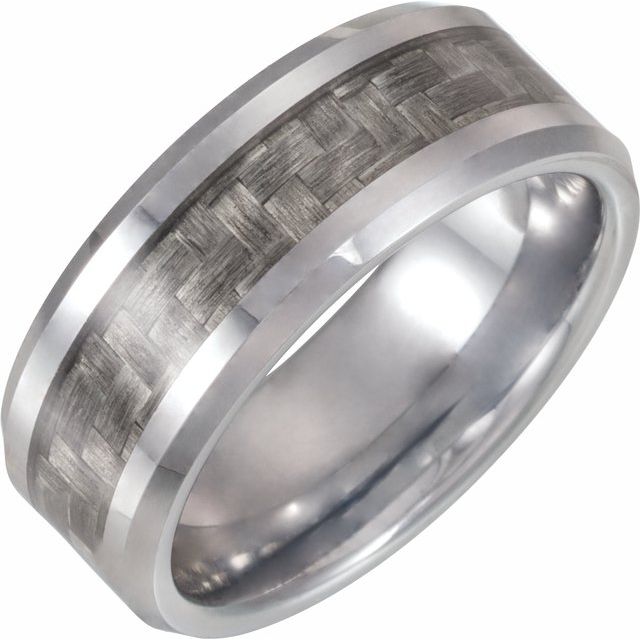 Tungsten Band with Carbon Fiber Inlay Size 10 