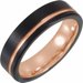 Black & 18K Rose Gold PVD Tungsten 6 mm Band Size 10