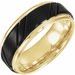 Black PVD & 18K Yellow Gold-Plated Tungsten 8 mm Grooved Band 10