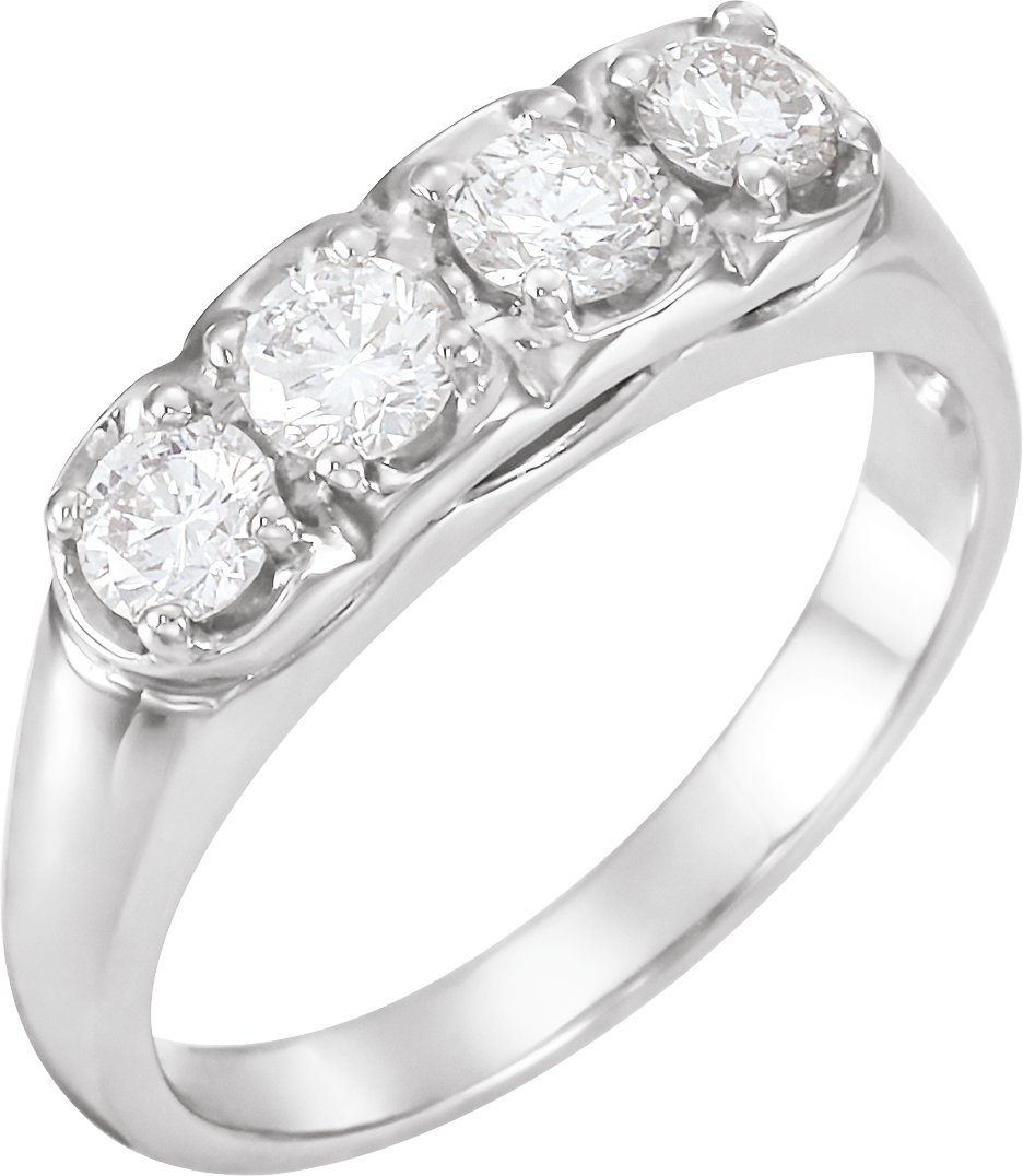 Platinum .625 CTW Diamond Four Stone Anniversary Band Ref 100878