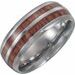 Tungsten 8 mm Band with Rose Wood Inlay Size 10