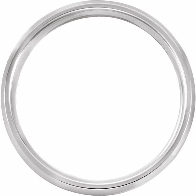 10K White 6 mm Beveled-Edge Band with Satin Finish Size 11.5
