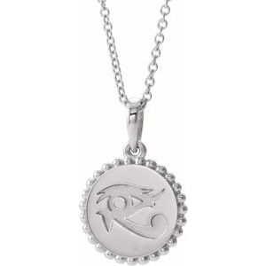 Sterling Silver Eye of Horus 16-18" Necklace  