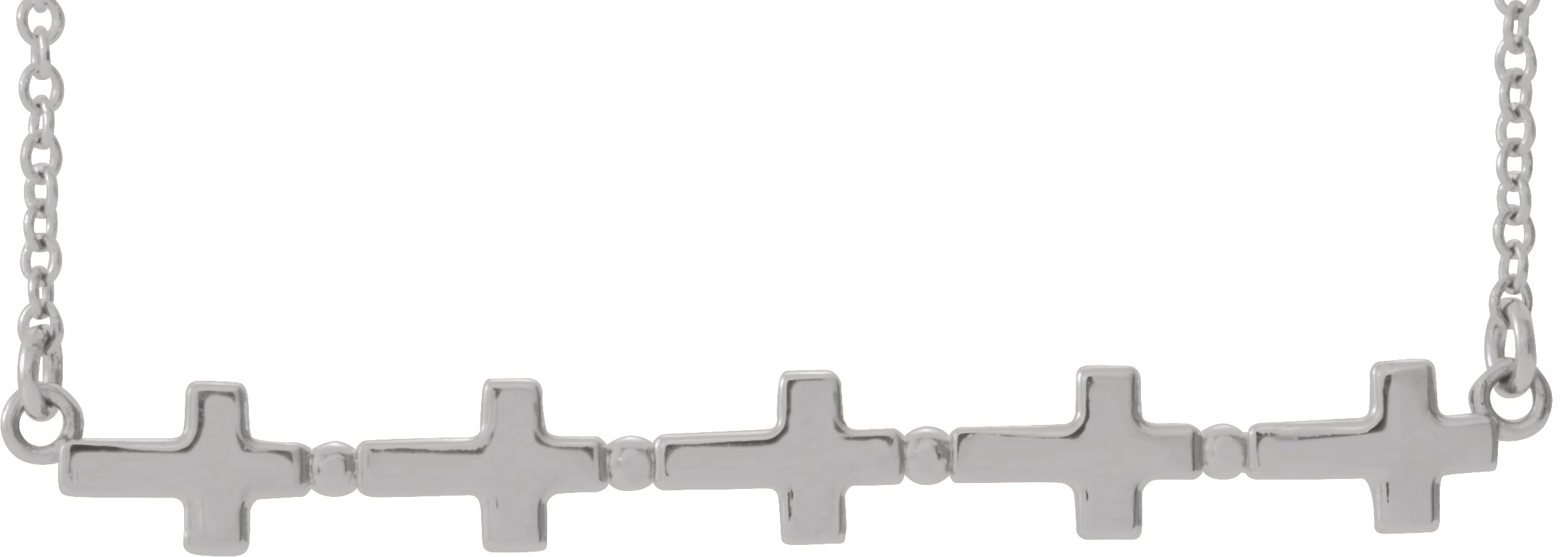 14K White Sideways Cross Bar 18 inch Necklace Ref. 14647401