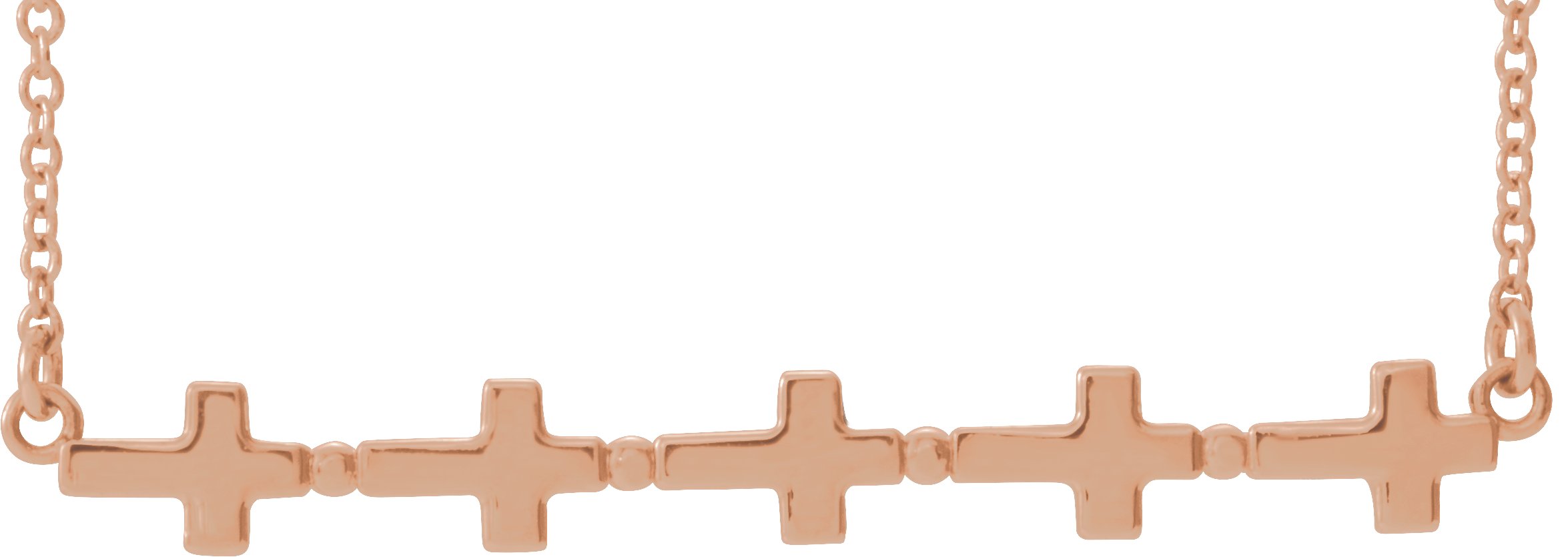 14K Rose Sideways Cross Bar 18 inch Necklace Ref. 14647396