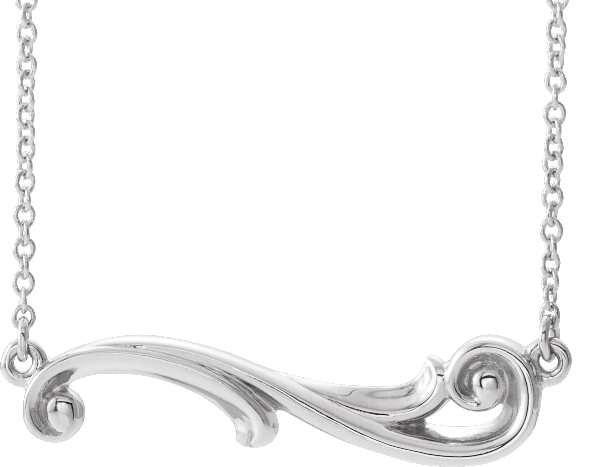 Sterling Silver Freeform Bar 16" Necklace  