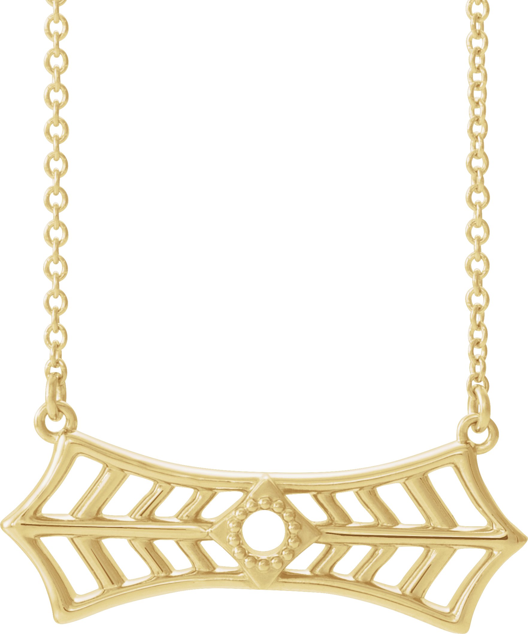14K Yellow Vintage-Inspired Bar 18" Necklace  