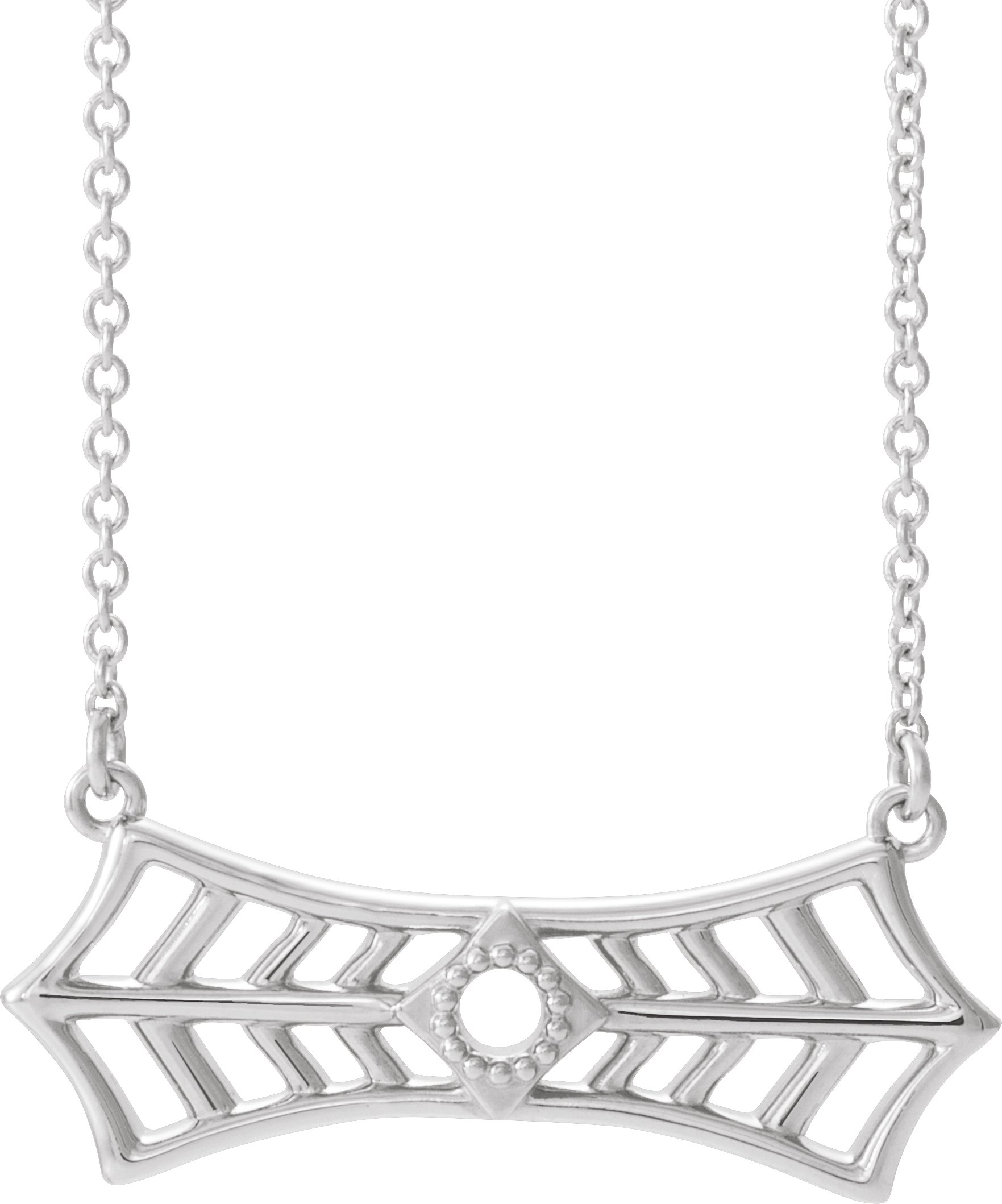 Sterling Silver Vintage-Inspired Bar 18" Necklace  