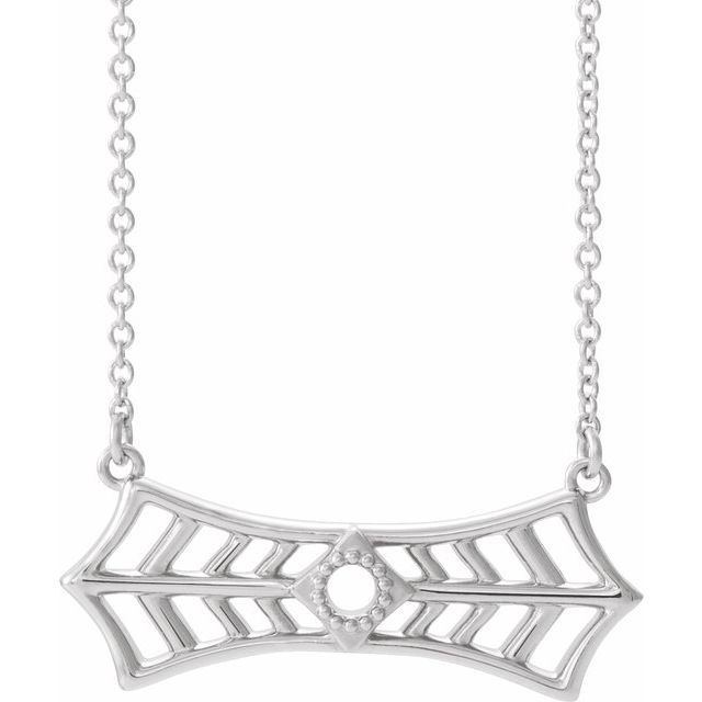 Sterling Silver Vintage-Inspired Bar 18" Necklace  
