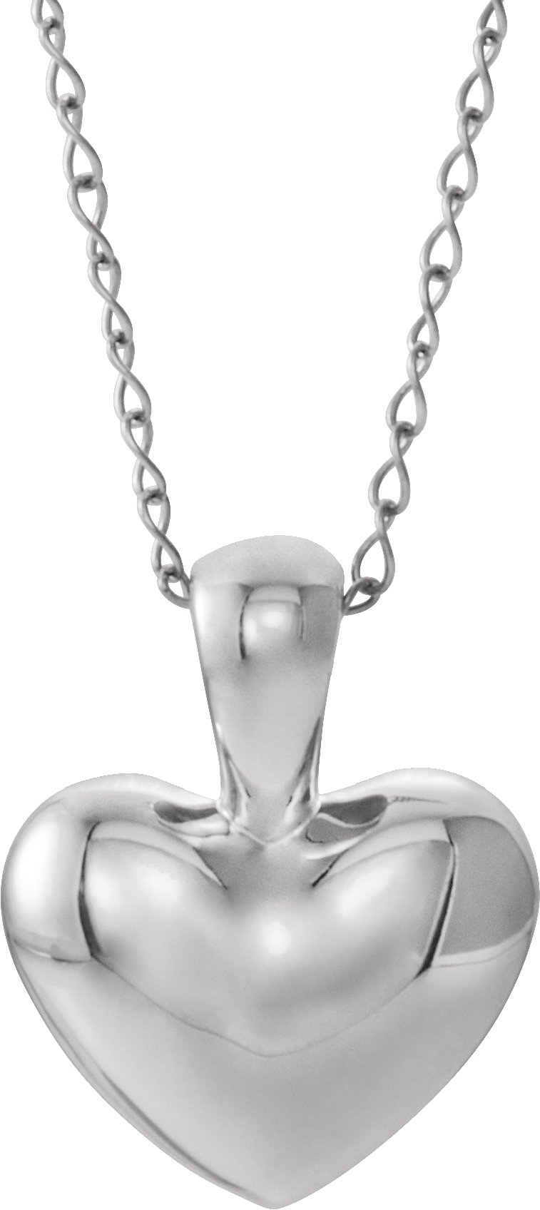 14K White Youth Heart 15 inch Necklace Ref. 14213912