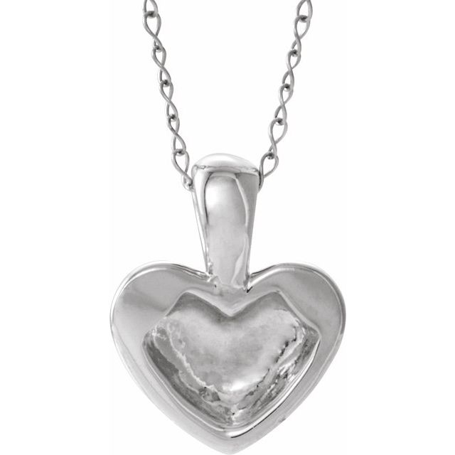 Sterling Silver Youth Heart 15 Necklace