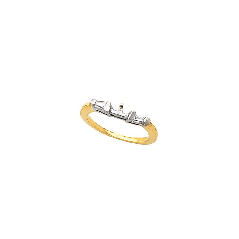V-Prong Baguette Accented Engagement Ring or Band