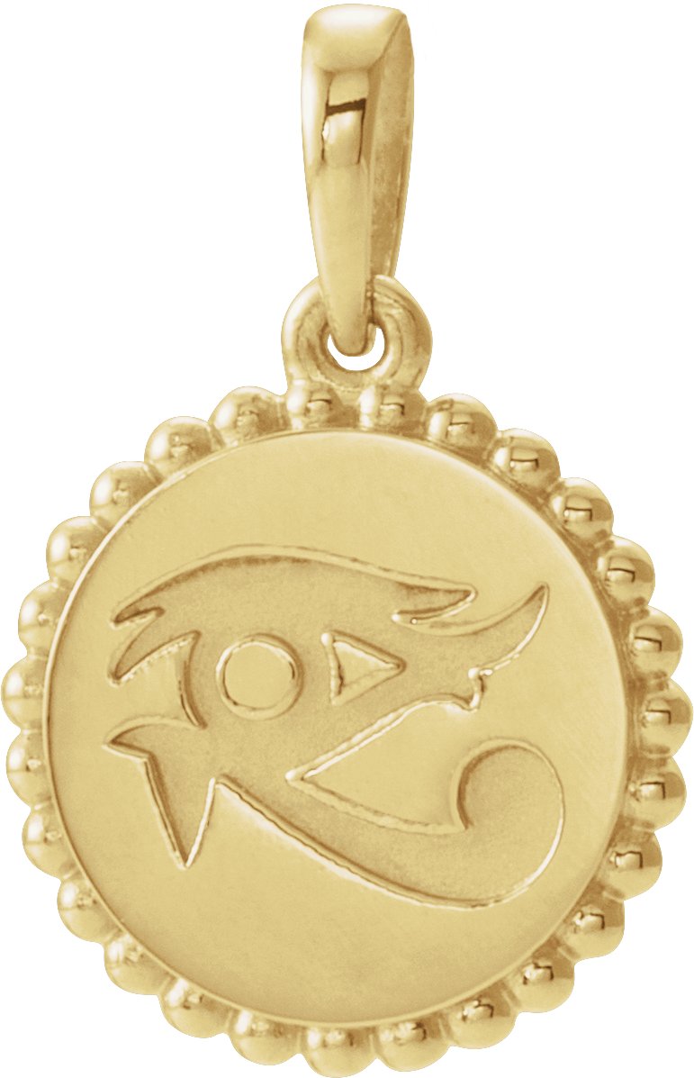 14K Yellow Eye of Horus Pendant 