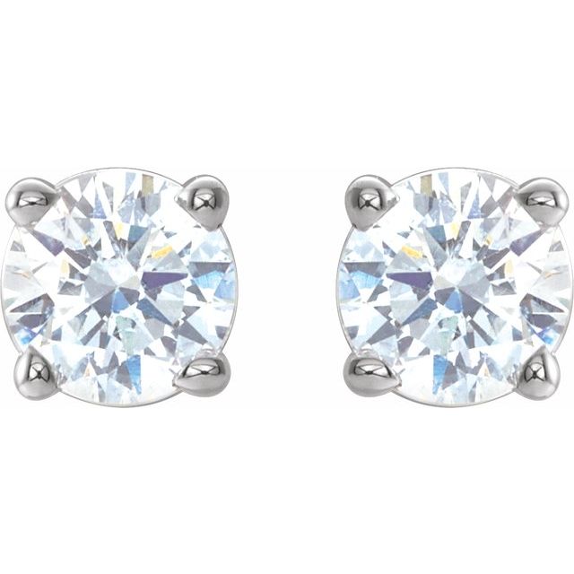 14K White 1/3 CTW Natural Diamond Stud Earrings with Friction Post