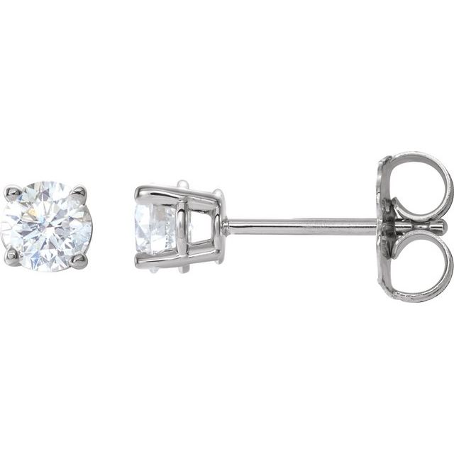 Platinum 1/2 CTW Natural Diamond Stud Earrings with Friction Post