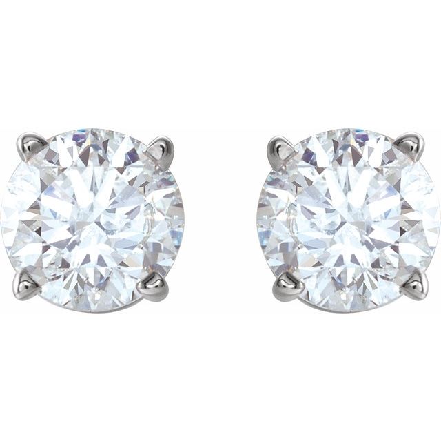 Sterling Silver 7 mm Imitation White Cubic Zirconia Stud Earrings with Friction Post
