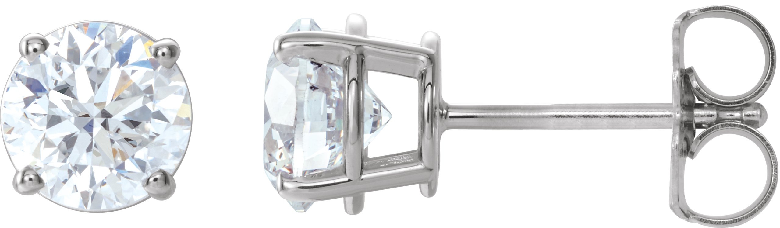 14K White 1 1/2 CTW Natural Diamond Stud Earrings with Friction Post