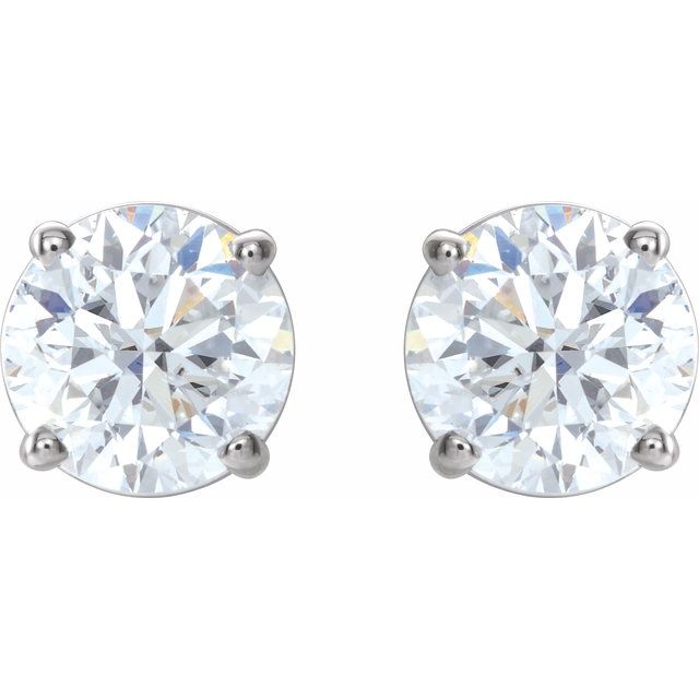 14K White 1 1/2 CTW Natural Diamond Stud Earrings with Friction Post