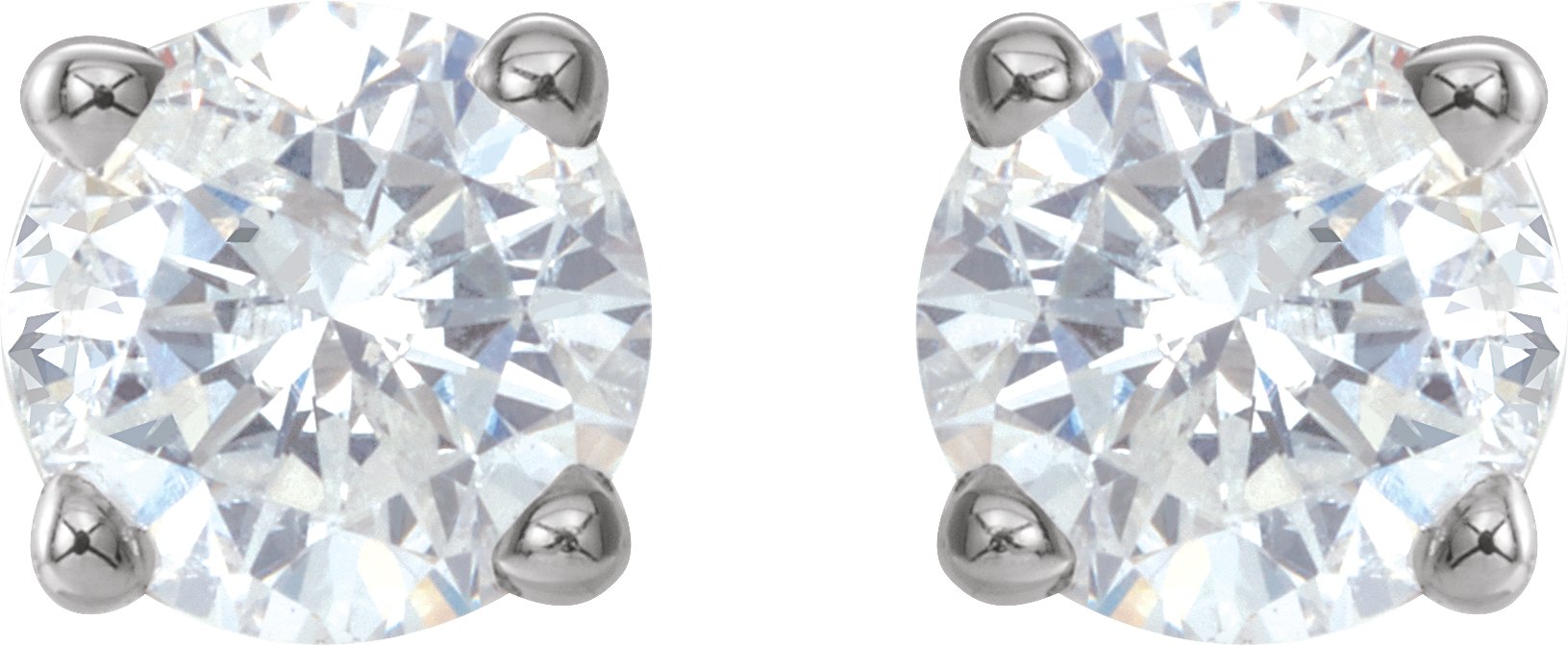 14K White 3/4 CTW Diamond Earrings