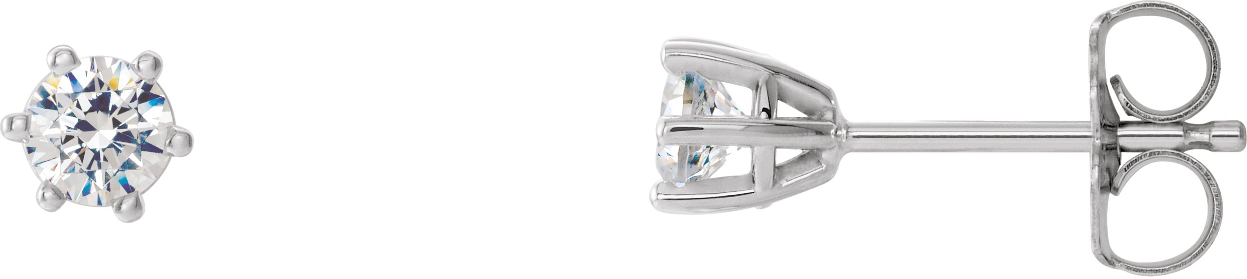14K White 3 mm SI2-SI3 1/5 CTW Diamond 6-Prong Wire Basket Earrings