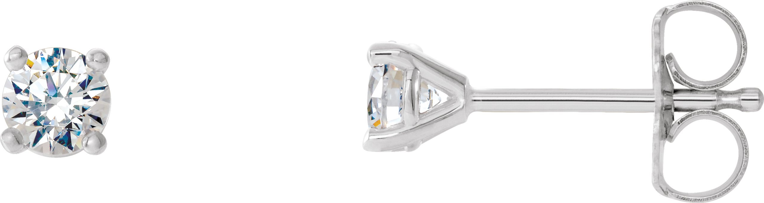 14K White 1/5 CTW Lab-Grown Diamond 4-Prong Stud Earrings