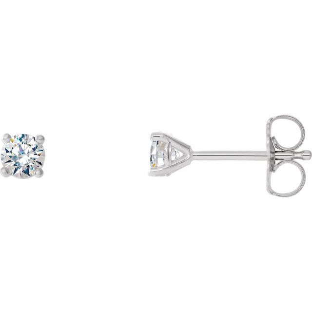 14K White 1/5 CTW Lab-Grown Diamond 4-Prong Stud Earrings