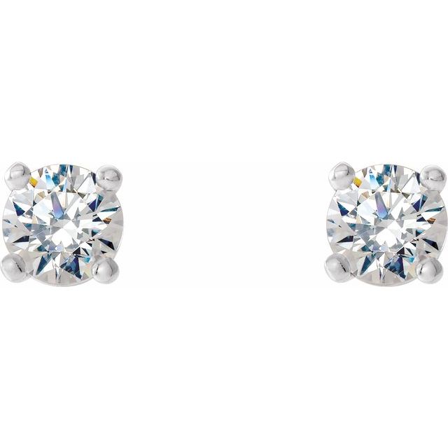 14K White 1/3 CTW Natural Diamond Cocktail-Style Threaded Post Earrings