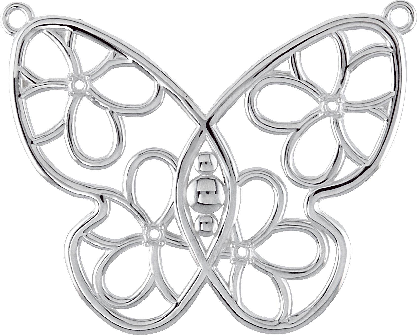 Accented Butterfly & Floral Necklace or Center