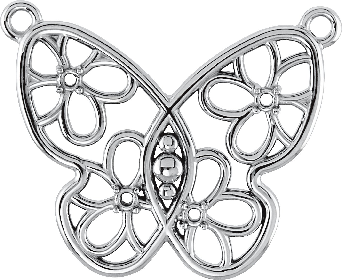 Accented Butterfly & Floral Necklace or Center
