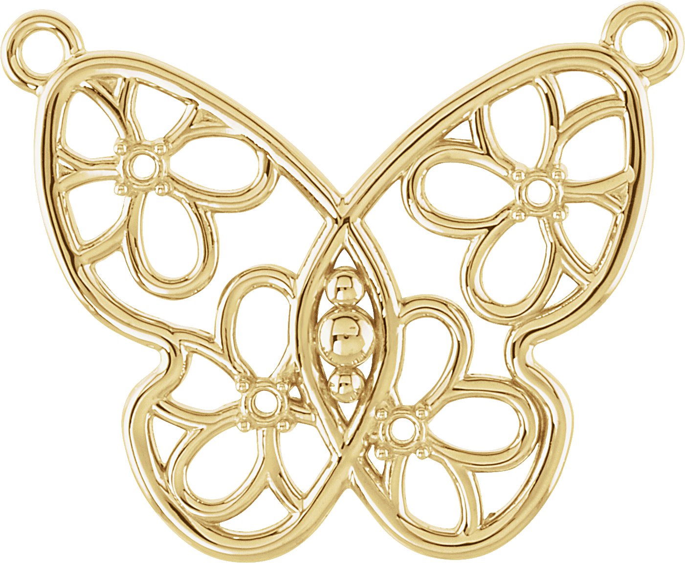 Accented Butterfly & Floral Necklace or Center