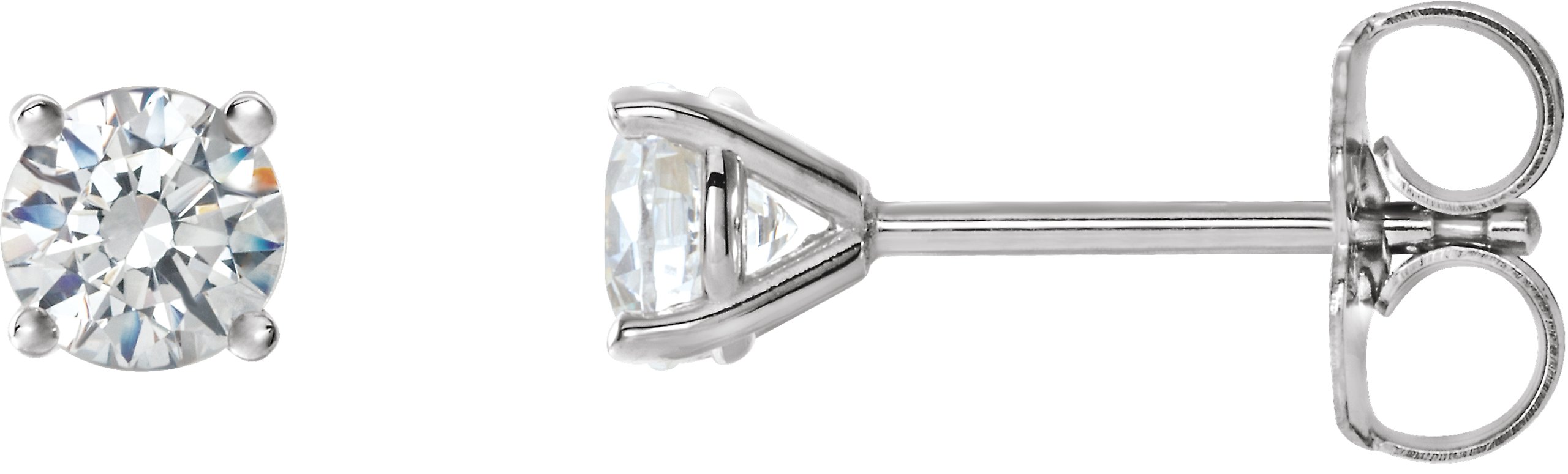 14K White 3/4 CTW Diamond 4-Prong Cocktail-Style Earrings
