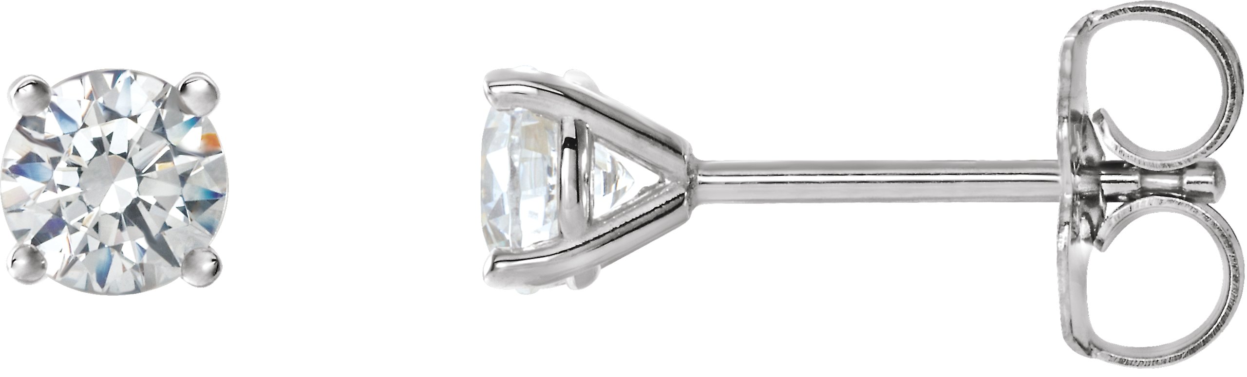 14K White 3/4 CTW Natural Diamond Cocktail-Style Friction Post Earrings