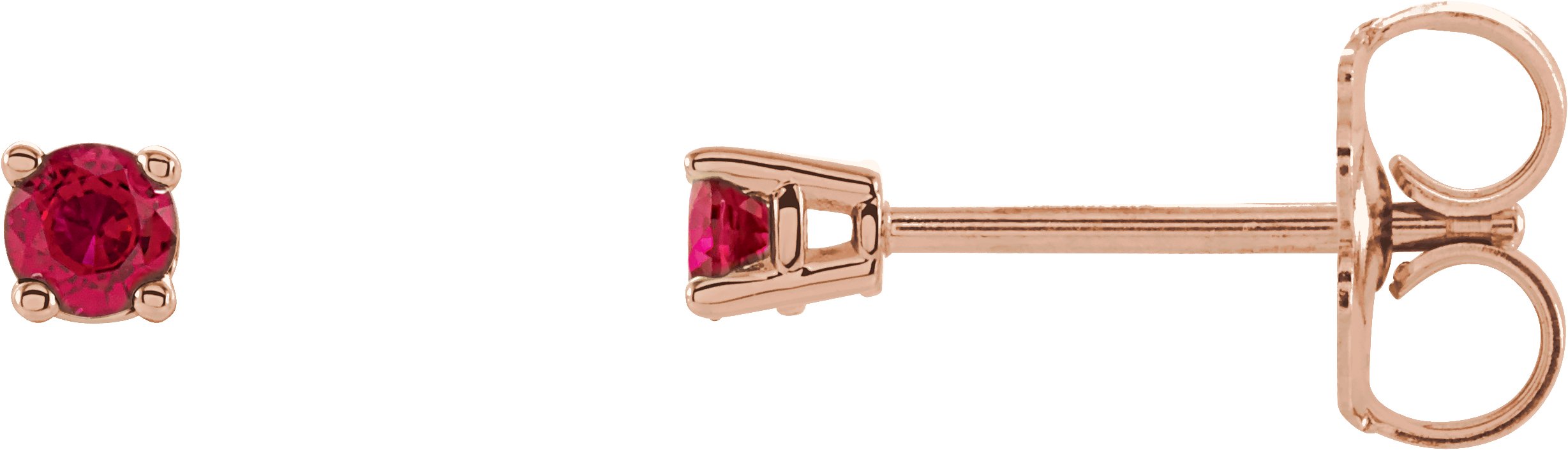 14K Rose 2.5 mm Lab-Grown Ruby Stud Earrings