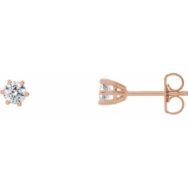 14K Rose 1/3 CTW Natural Diamond Stud Earrings