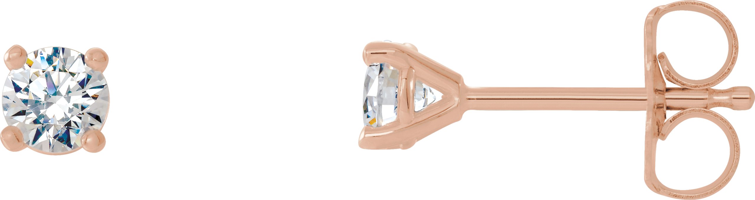 14K Rose 1/4 CTW Lab-Grown Diamond 4-Prong Stud Earrings