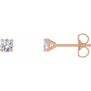 14K Rose 1/4 CTW Natural Diamond 4-Prong Cocktail-Style Earrings with Friction Post